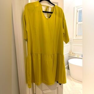 Eileen Fisher chartreuse crepe dress, quality you can depend on